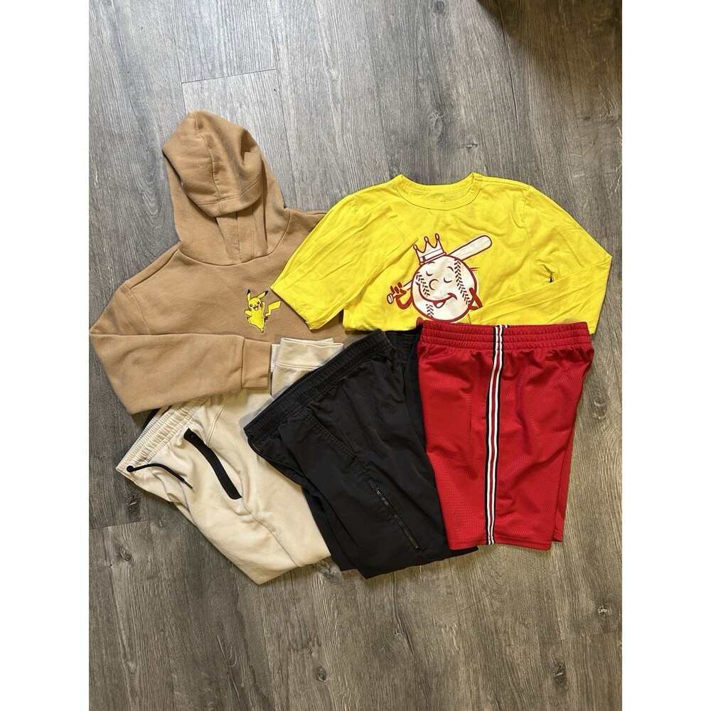 Old Navy Gap Athletic Works Boys Clothes Lot Large 10 12 Pikachu Hoodie Shorts